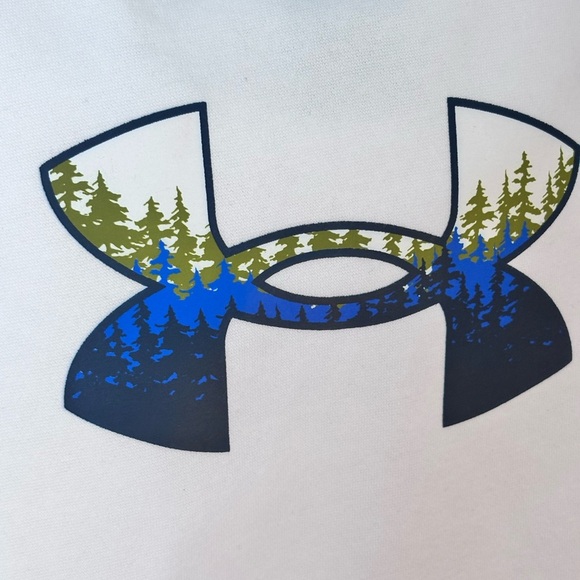 NWT Under Armour White Hoodie with Blue and Green Logo Youth Small - Picture 6 of 13